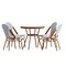 Flash Furniture Lourdes French Bistro 31.5in. Table, White and Navy PE Rattan, Glass Top w/4 Stack Chairs - Natural SDA-AD641012-80-4001-F-WHNVY-NAT-GG - alternate 10